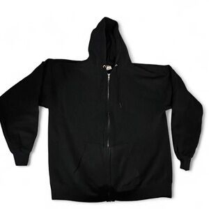 Hanes Ecosmart Black Full-Zip Hooded Sweatshirt